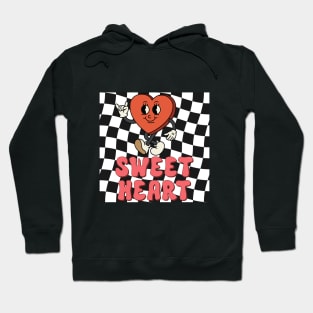 sweat heart Cute 80s Groovy heart hippie Hoodie